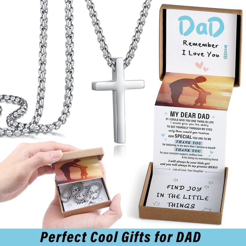 Graduation Cross Necklace with Gift Box for Son/Dad/Grandson