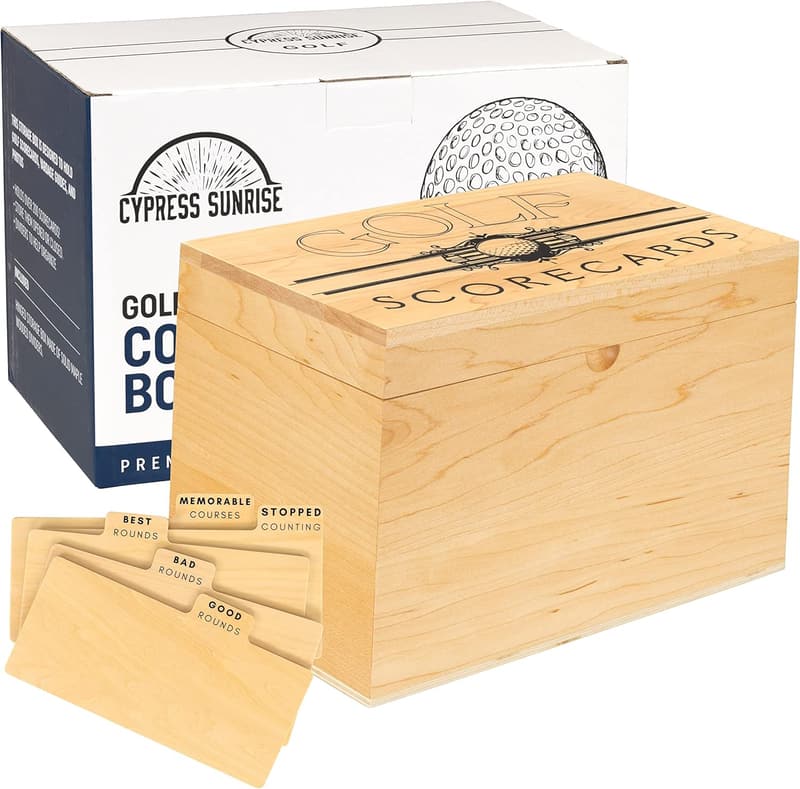 Golf Scorecard Storage Box - Organize Scorecards & Keepsakes