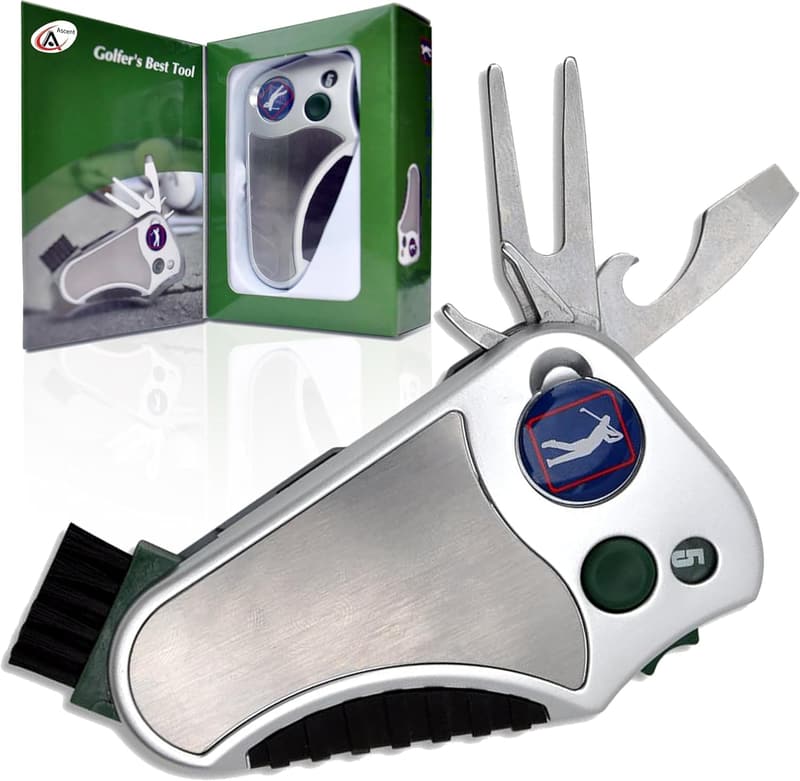 All-in-One Golf Multitool - Stroke Counter & Club Cleaner Gift for Golfers