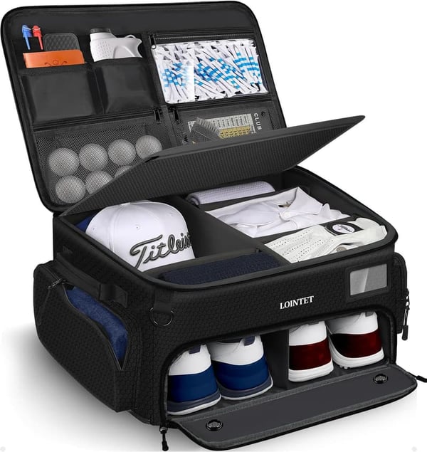Waterproof Golf Trunk Organizer with Ventilated Shoe Compartment