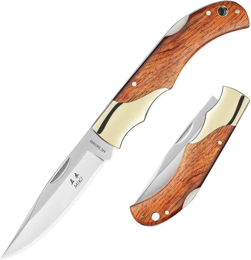 MIKI Classic Gentleman Folding Knife, 440A Steel, Cocobolo Wood