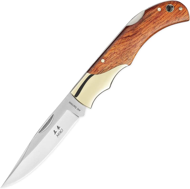 MIKI Classic Gentleman Folding Knife, 440A Steel, Cocobolo Wood