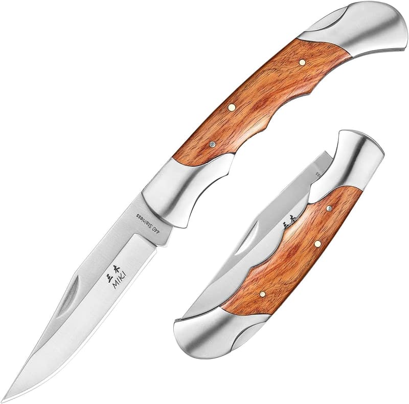 Folding Pocket Knife with 420HC Steel Blade and Cocobolo Wood