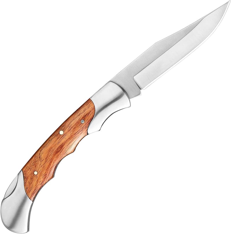 Folding Pocket Knife with 420HC Steel Blade and Cocobolo Wood