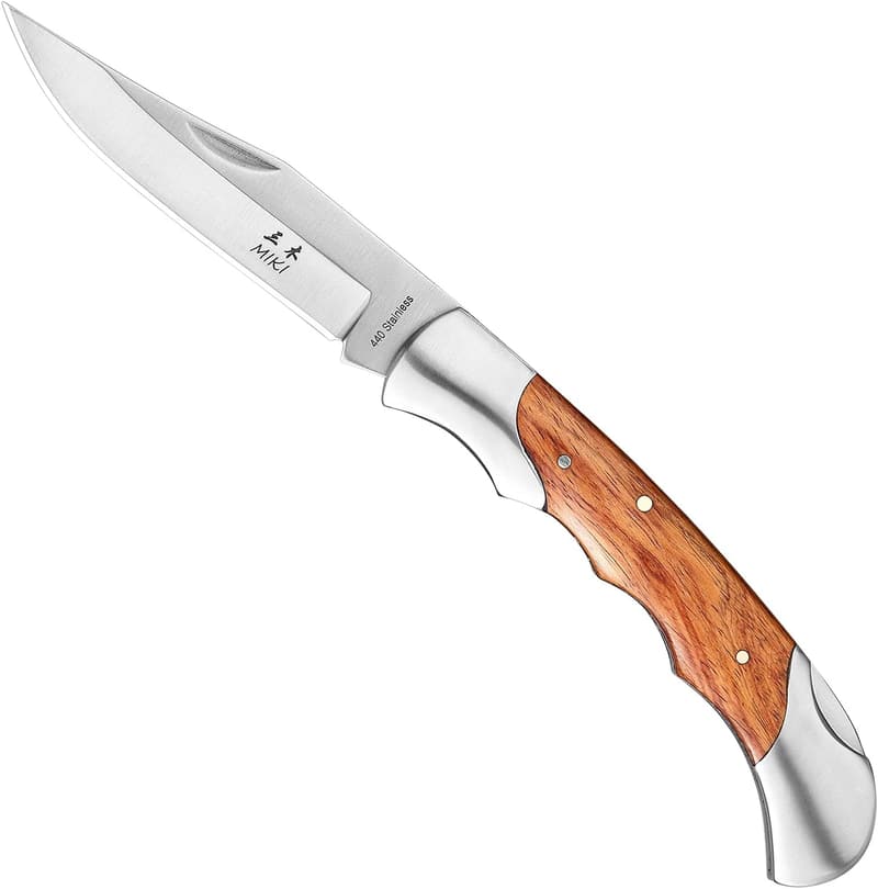 Folding Pocket Knife with 420HC Steel Blade and Cocobolo Wood