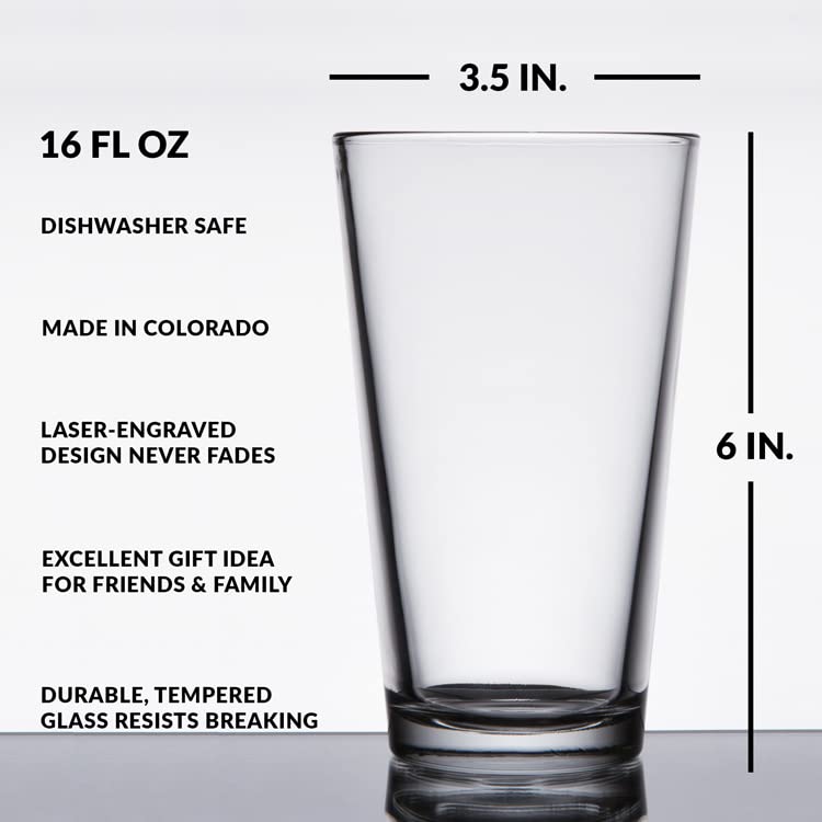 Engraved Pint Beer Glass for Golfers and Enthusiasts
