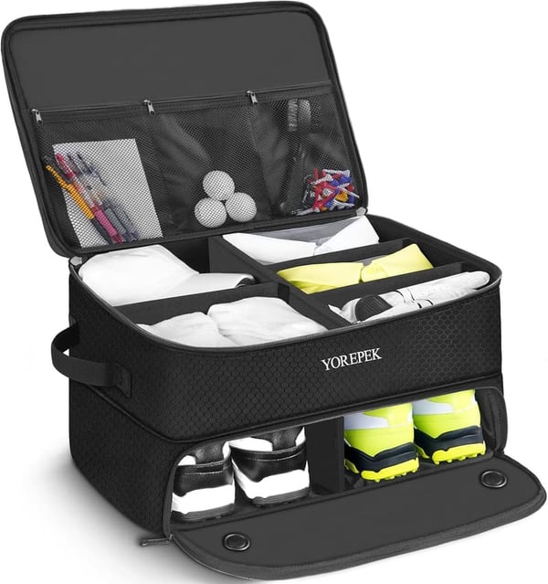 Golf Trunk Organizer for Men with Ventilated Shoe Compartment