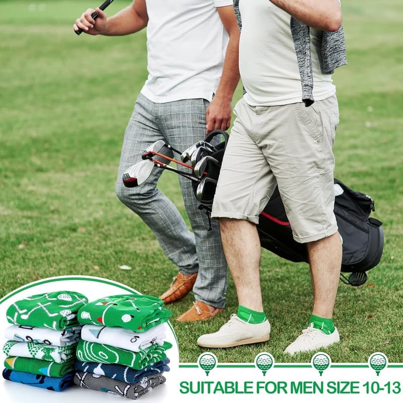 Men's Golf Socks - Novelty Low Cut No Show for Father's Day
