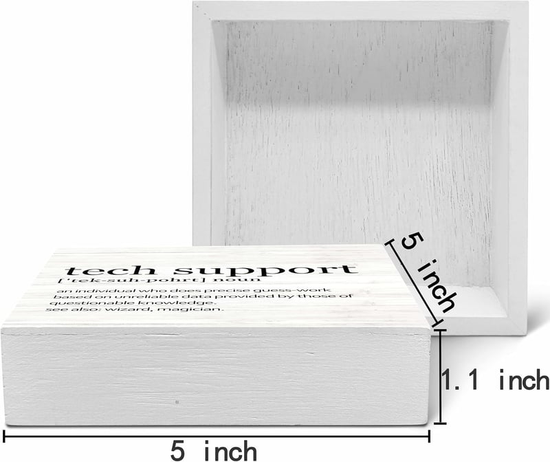 Tech Support Office Wood Box Sign - Ideal IT Gifts