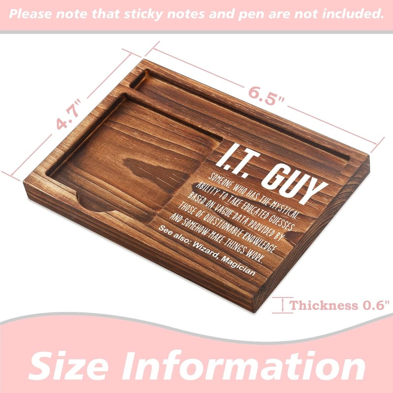 Funny IT Guy Sticky Note Holder & Pen Dispenser for Desk
