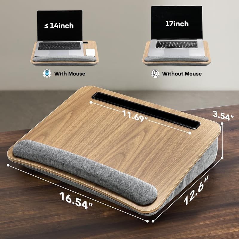 Portable Laptop Desk with Cushion for Home Office & Students