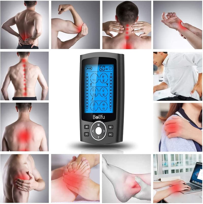 TENS Muscle Stimulator Unit with 24 Modes and 10 Pads
