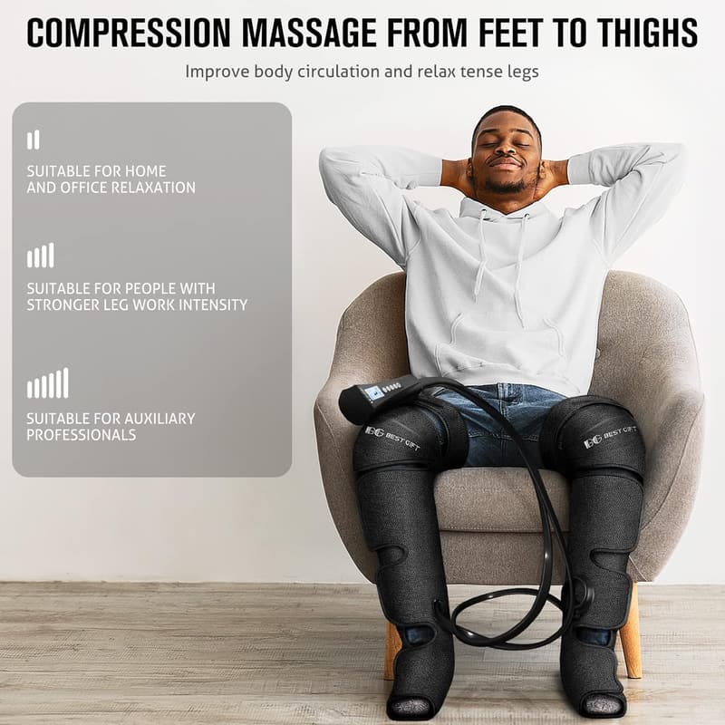 Air Compression Leg Massager with Heat - Ideal Gift for Parents