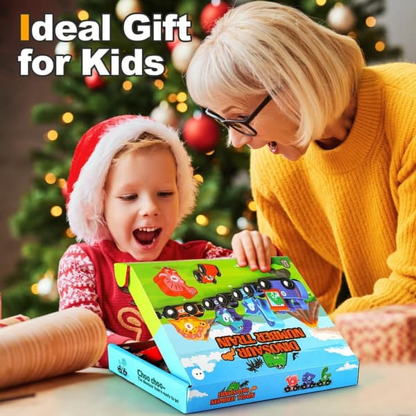 Dinosaur Magnetic Train Set - Montessori Learning Toy for Toddlers