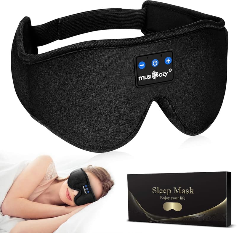 Bluetooth Sleep Mask Headphones for Side Sleepers - HD Stereo