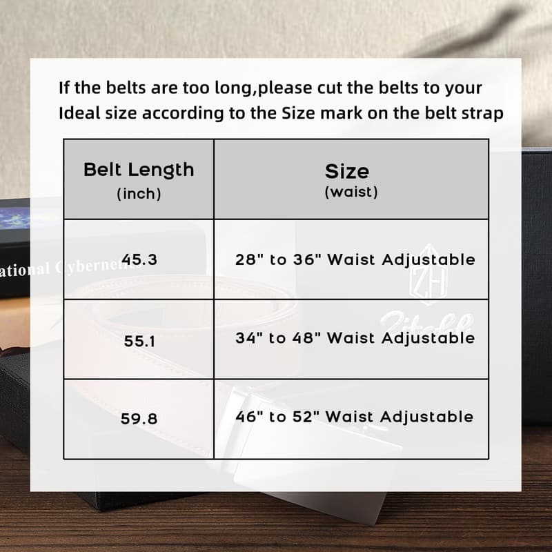 Men's Leather Ratchet Belt - 2-Pack, Trim to Fit