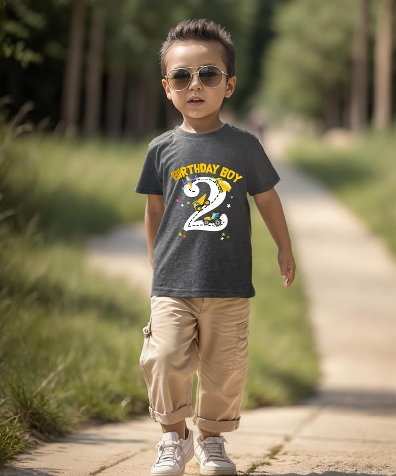 Boys' Toddler Birthday Construction Graphic T-Shirt