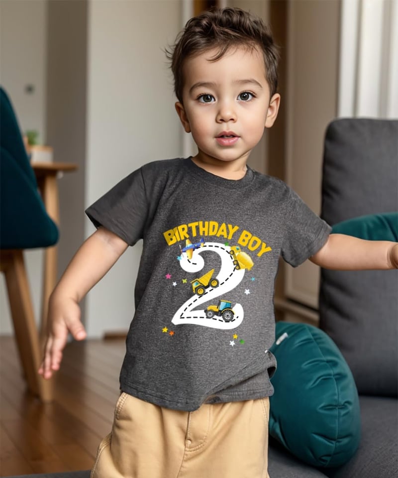 Boys' Toddler Birthday Construction Graphic T-Shirt