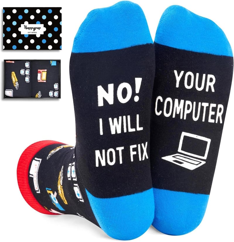 Geek-Themed Socks for Men and Women - Perfect Gift for Chefs, Drivers, and Firefighters