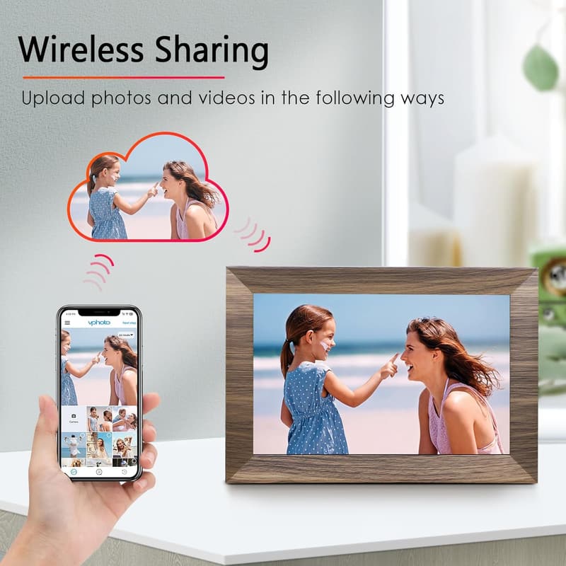 10.1-Inch WiFi Digital Photo Frame with 16GB Storage