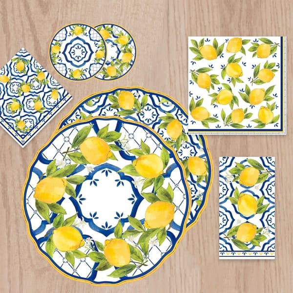 Palermo Luxury Cocktail Napkins & Printed Coasters, Set of 20