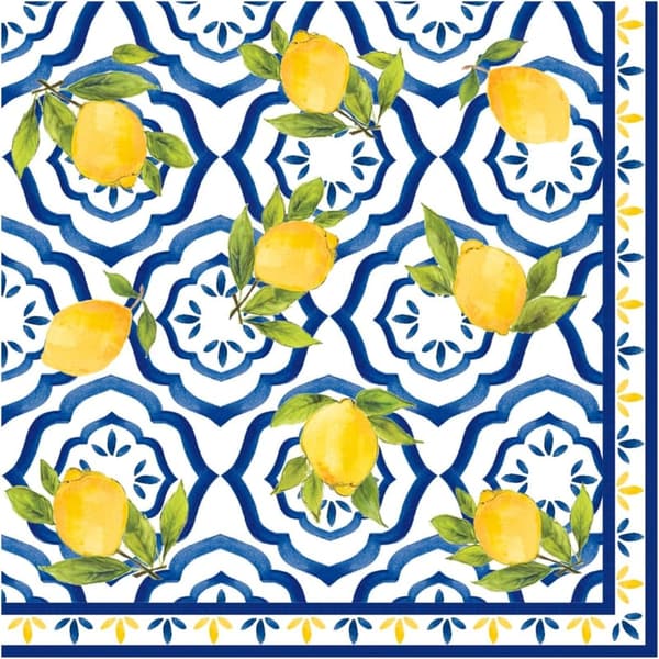 Palermo Luxury Cocktail Napkins & Printed Coasters, Set of 20