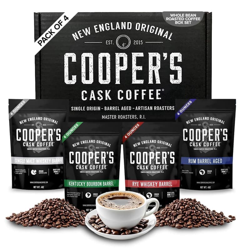 Bourbon & Whiskey Barrel-Aged Coffee Gift Box Set