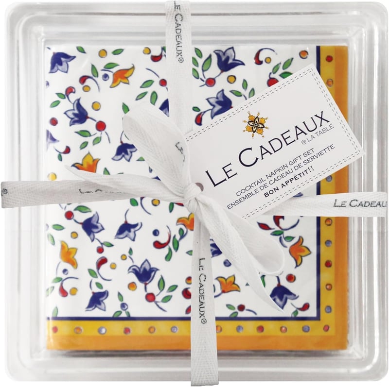 Capri Cocktail Napkins Gift Set with Acrylic Holder (30 Pack)