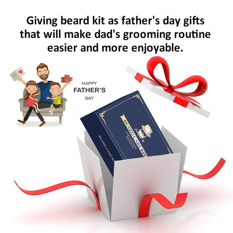 Beard Care Kit with Oil, Balm & Comb - Perfect for Men’s Gifts