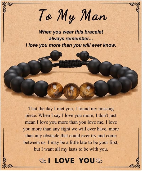 Mens Natural Stone Bracelet for Graduation & Birthdays