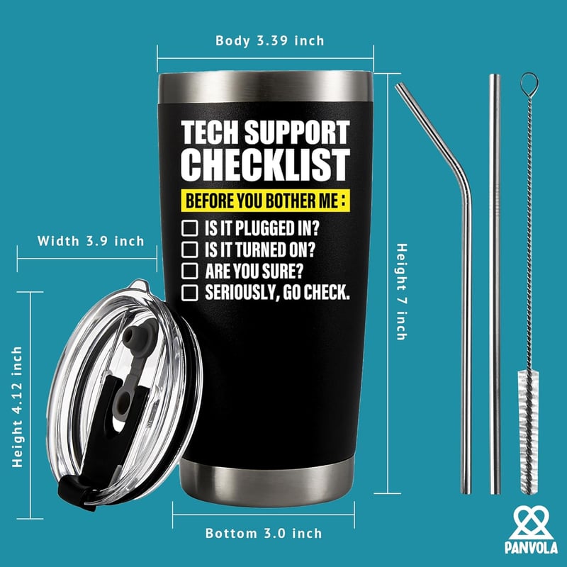 Technical Support Gifts: Insulated Travel Mug (20 oz) for Programmers