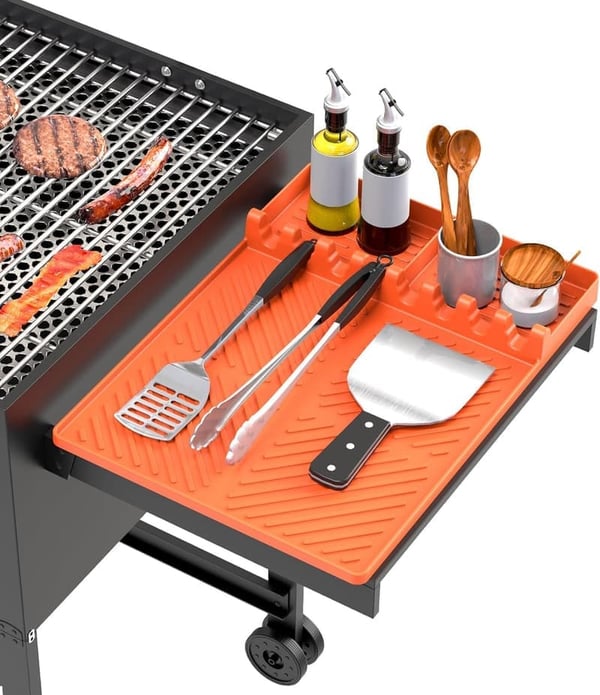 Silicone Grill Mat for Blackstone with Drip Pad, Orange