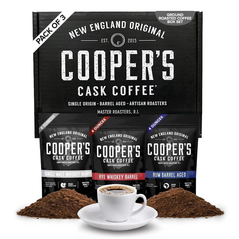 Bourbon Barrel Aged Coffee Bean Set - 3 Varieties, 4 oz Each