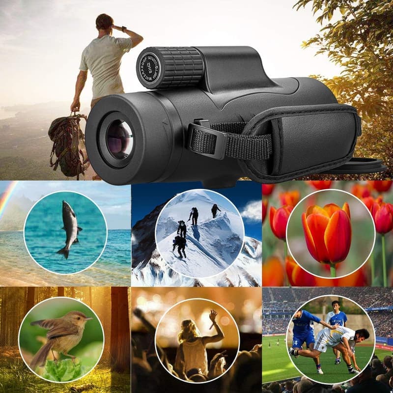 Compact 8x42 Waterproof Monocular for Bird Watching & Travel