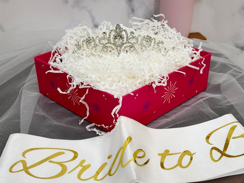 Bachelorette Party Crown Set with Sash & Veil for Bride-to-Be