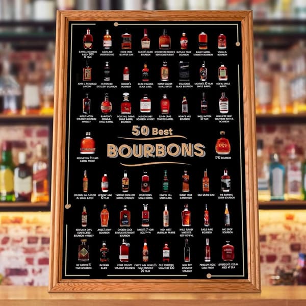 Bourbon Bucket List Scratch-Off Poster for Whiskey Lovers