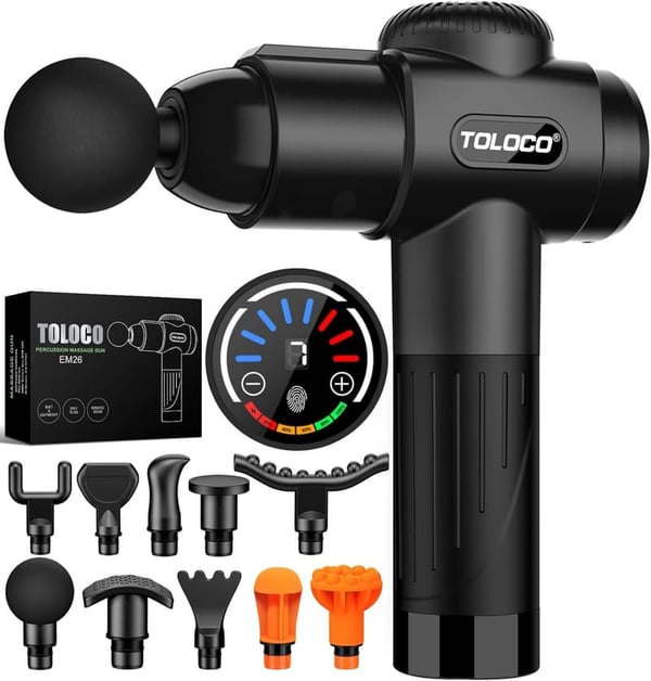 Father's Day Deep Tissue Massage Gun with 10 Heads, Black