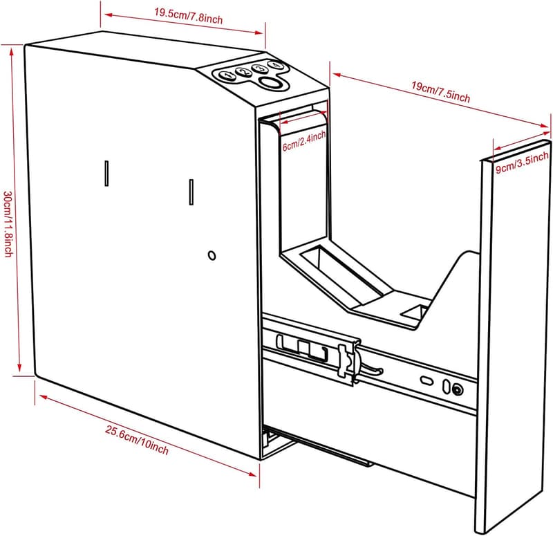 Biometric Handgun Safe with Auto Sliding Door Access