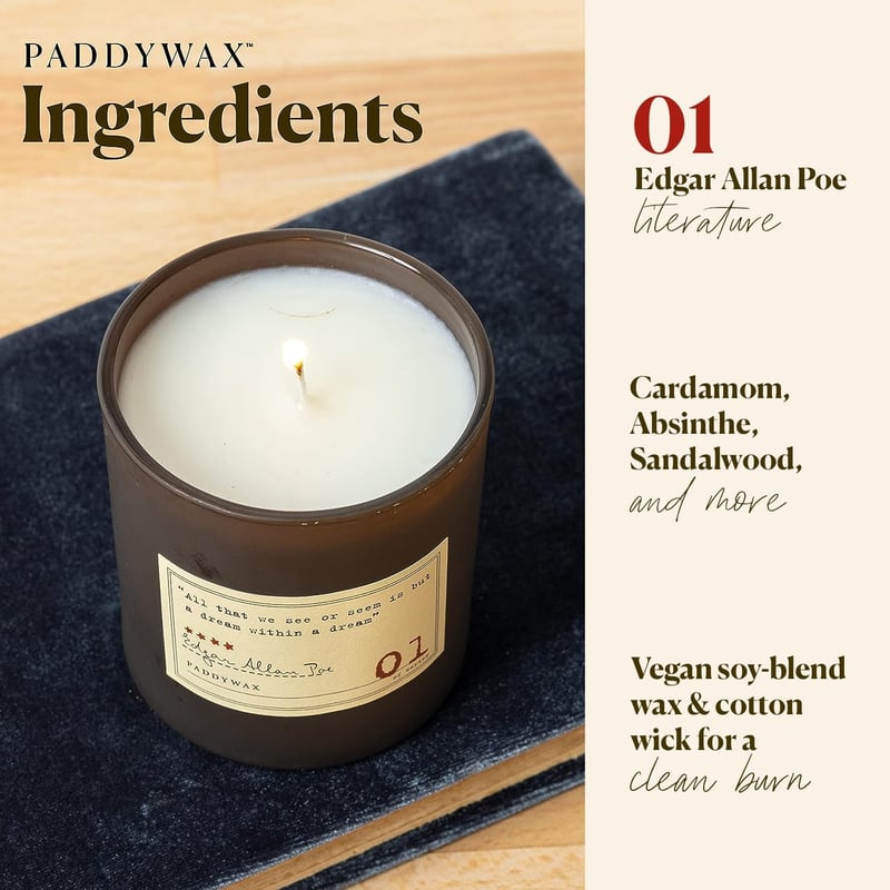 Edgar Allan Poe Artisan Scented Candle - 6.5 oz Cardamom & Sandalwood