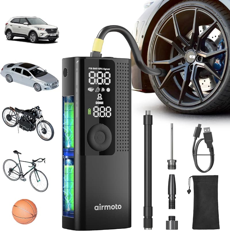 Portable Tire Inflator with Digital Gauge & Auto Shut-Off