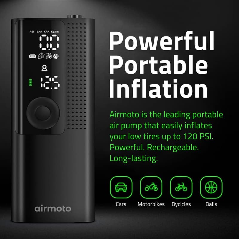 Portable Tire Inflator with Digital Gauge & Auto Shut-Off