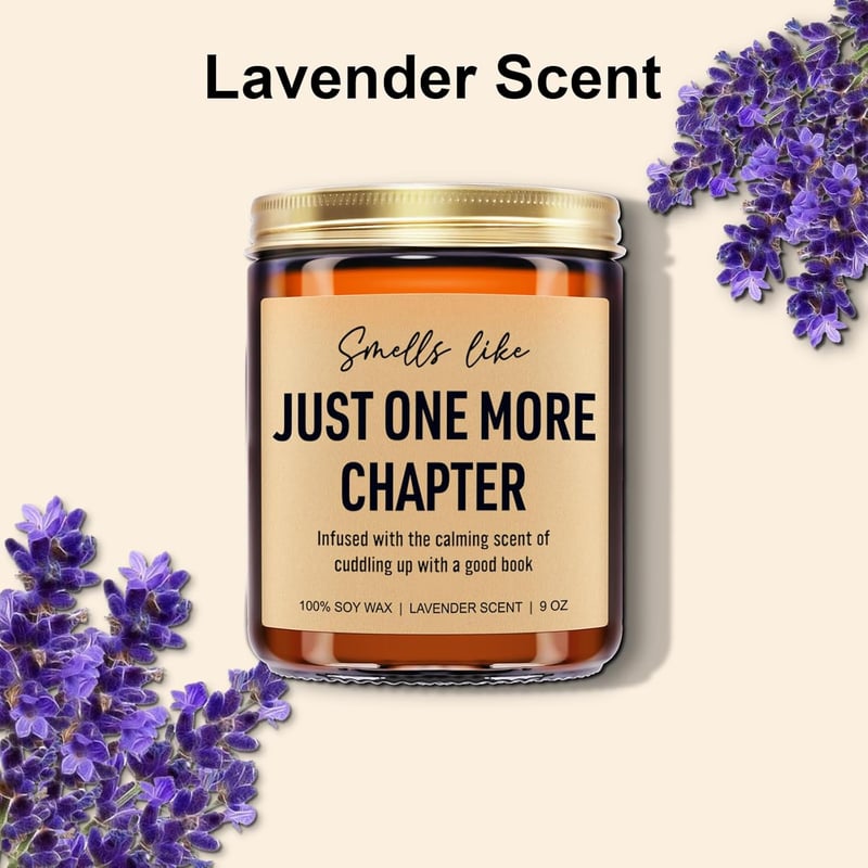 Funny Scented Candle for Book Lovers - 9 oz Birthday Gift