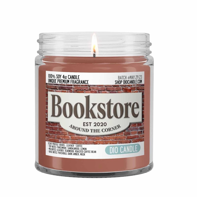 Bookstore Scented Candle - Handmade Vegan Soy in Recyclable Jar