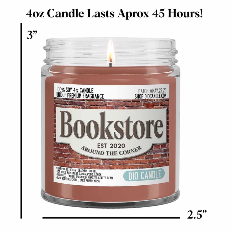 Bookstore Scented Candle - Handmade Vegan Soy in Recyclable Jar