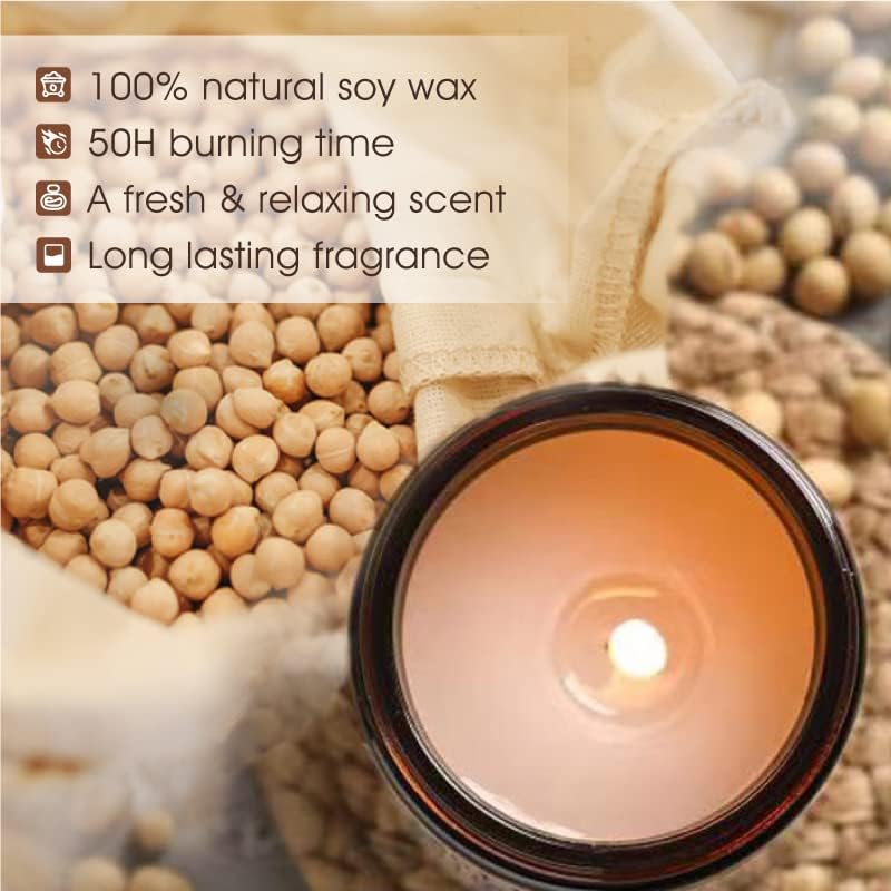 Book Lover Candle - Sandalwood & Rose Scented, 7oz Natural Soy Wax