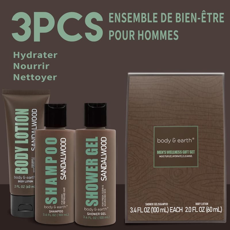 Men's Birthday Gift Set - 3PC Sandalwood Spa Products