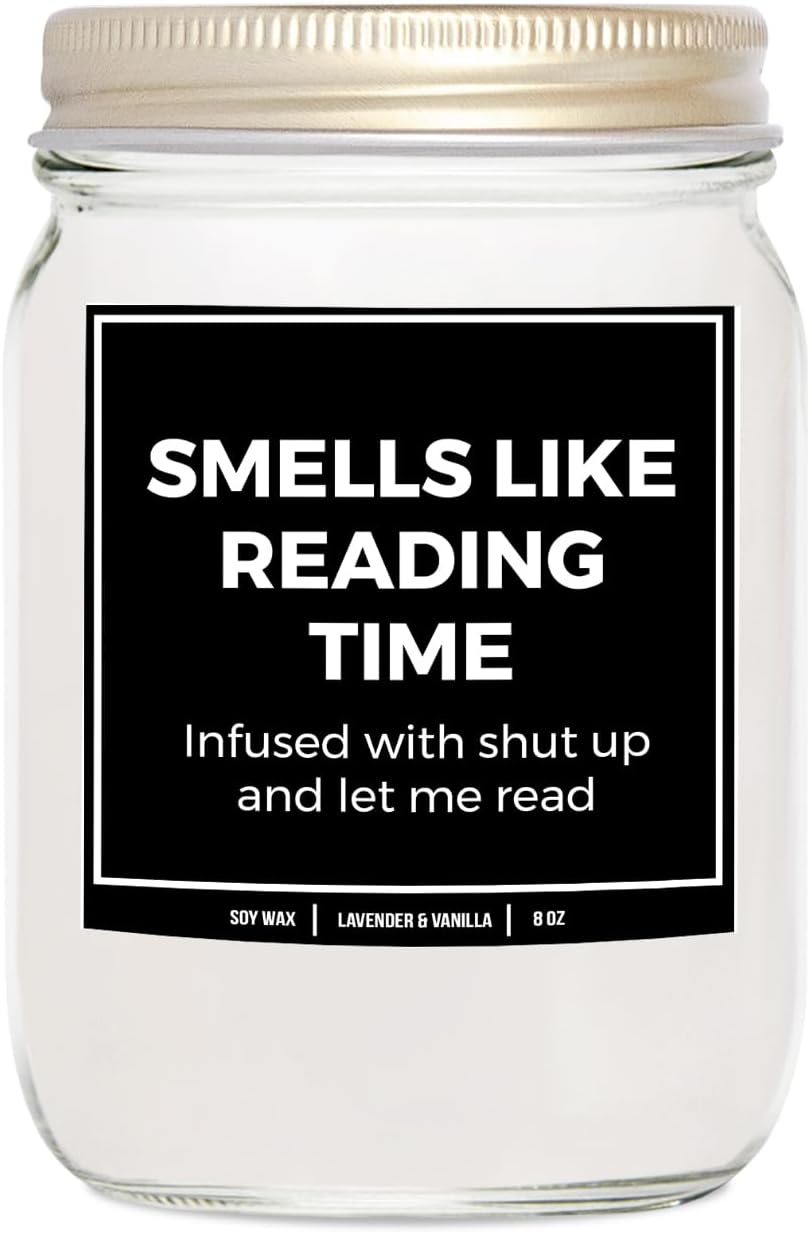 Reading Candle - Lavender & Vanilla Scented Gift for Book Lovers