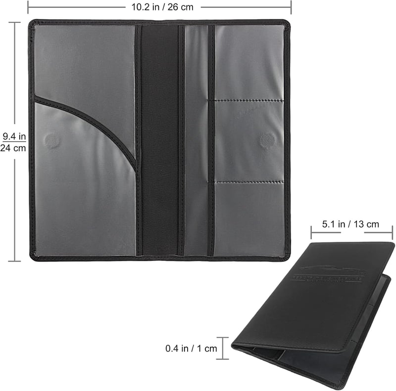 Car Organizer - Premium Magnetic Registration & Insurance Holder (Black)