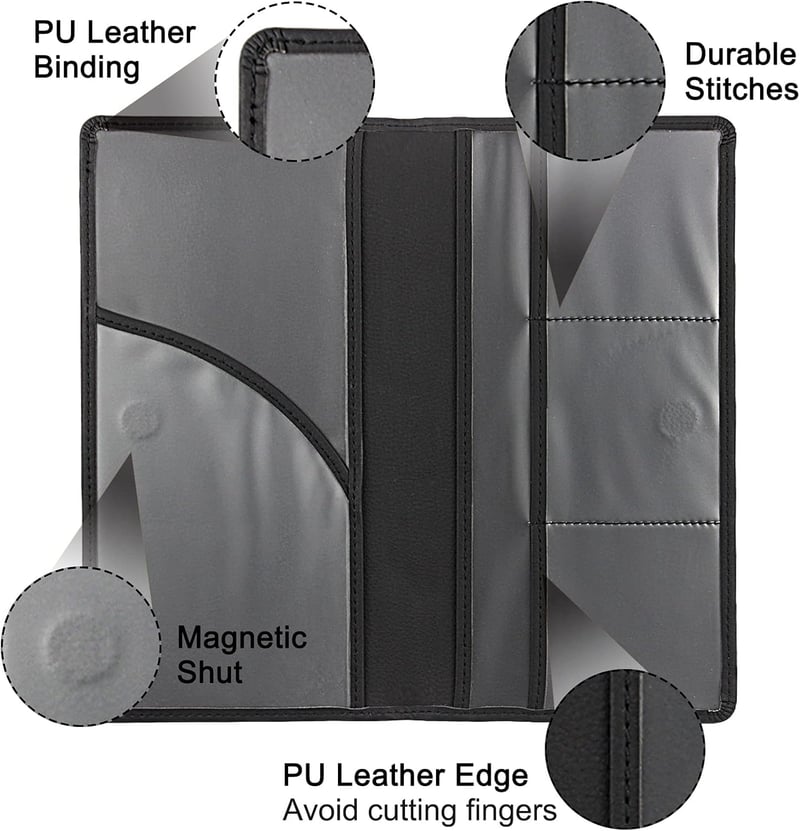 Car Organizer - Premium Magnetic Registration & Insurance Holder (Black)