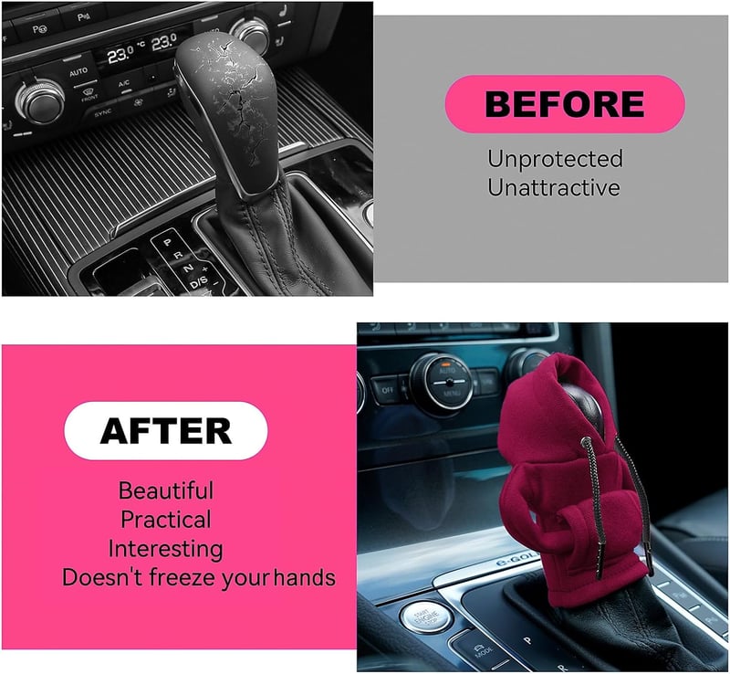 Universal Car Gear Shift Hoodie Cover - Cute Automotive Accessory